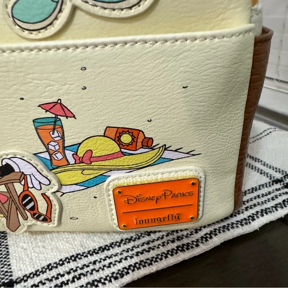 Disney Parks Loungefly Mickey and Minnie Summer At The Beach Backpack and Ears - Picture 6 of 11